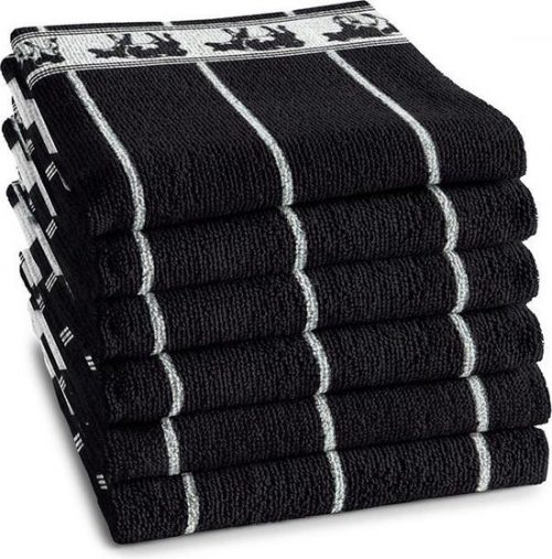 Ddddd keukendoek zw/bont 50x55cm