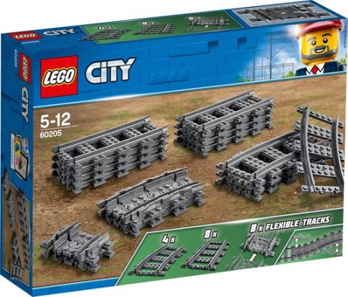 Lego city rechte en gebogen treinrails 60205
