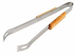 Bbq tang luxe eiken/rvs 39cm