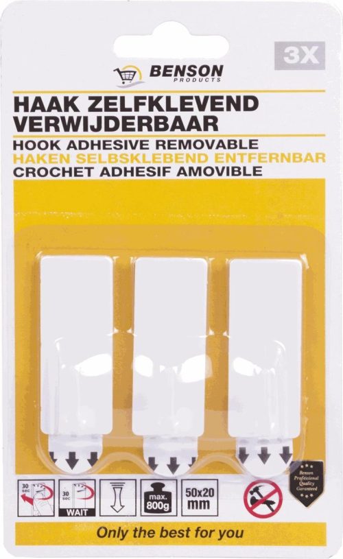Plakhaakjes verwijderbaar 3 stuks