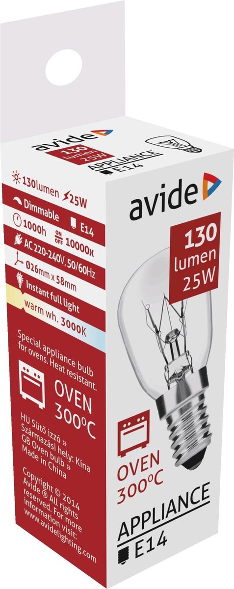 Avide ovenlampe 25w e14