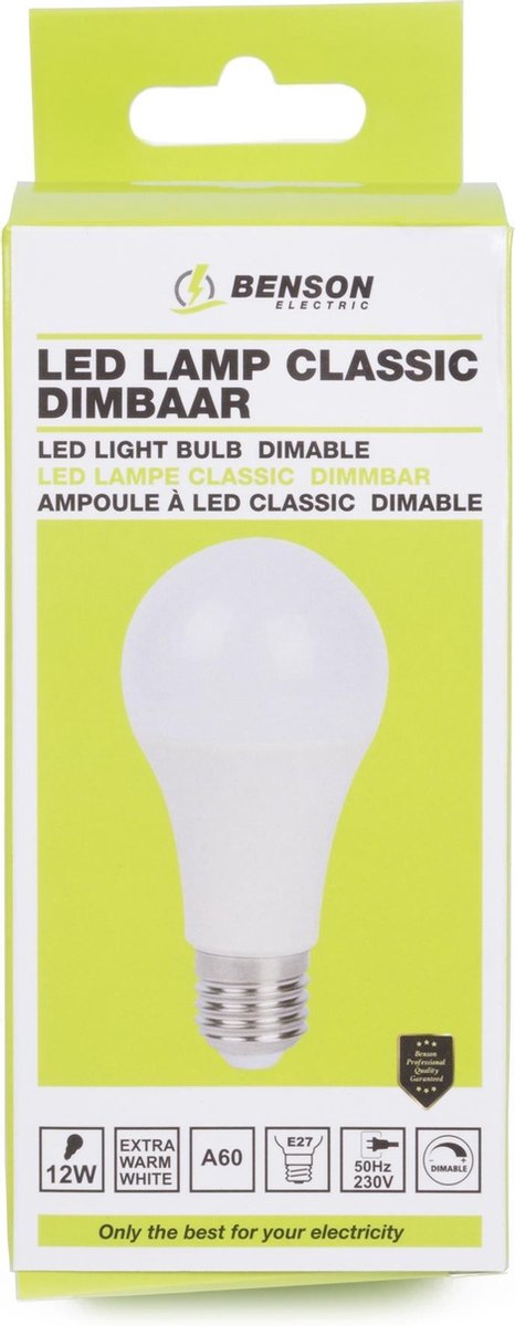 Benson E27 ledlamp 12watt dimbaar