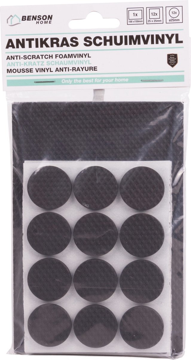 Benson anti-krasvilt schuimvinyl zwart