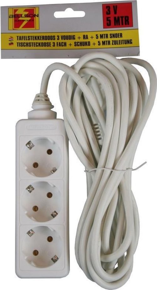 Benson stekkerdoos 3-voudig 5 meter