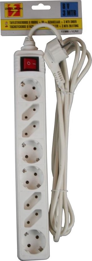 Benson stekkerdoos 8-voudig 3 meter met schakelaar