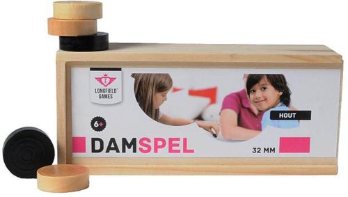 Damstenen in houten kistje