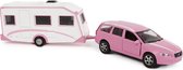 Die-cast volvo v70 met caravan roze
