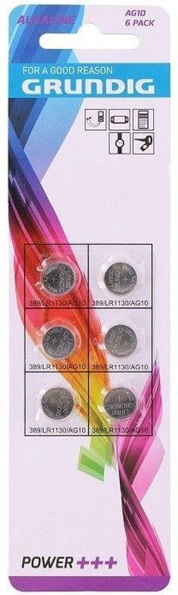 Grundig knoopcelbatterijen 6 stuks ag10/lr1130