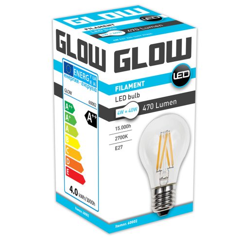 Ledlamp glow 4watt=40watt e27