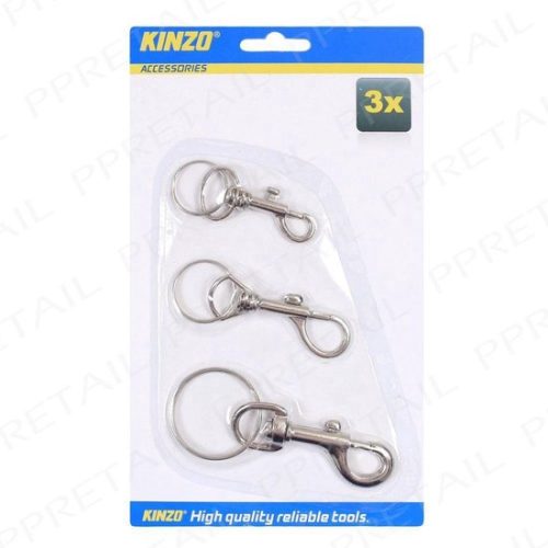 Sleutelring met haak 3 stuks