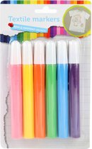 Textielstiften tropical kleuren 6 stuks