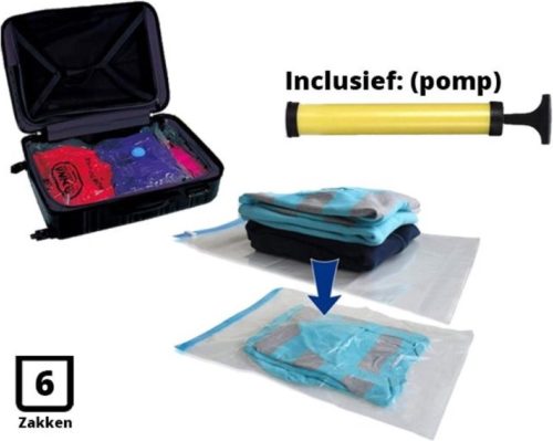 Vacuumzakken met pomp 6 stuks