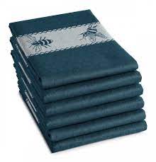 DDDDD theedoek bees petrol 60x65cm