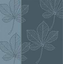 DDDDD theedoek leaves atlantic blue 60x65cm