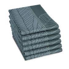 DDDDD theedoek leaves atlantic blue 60x65cm